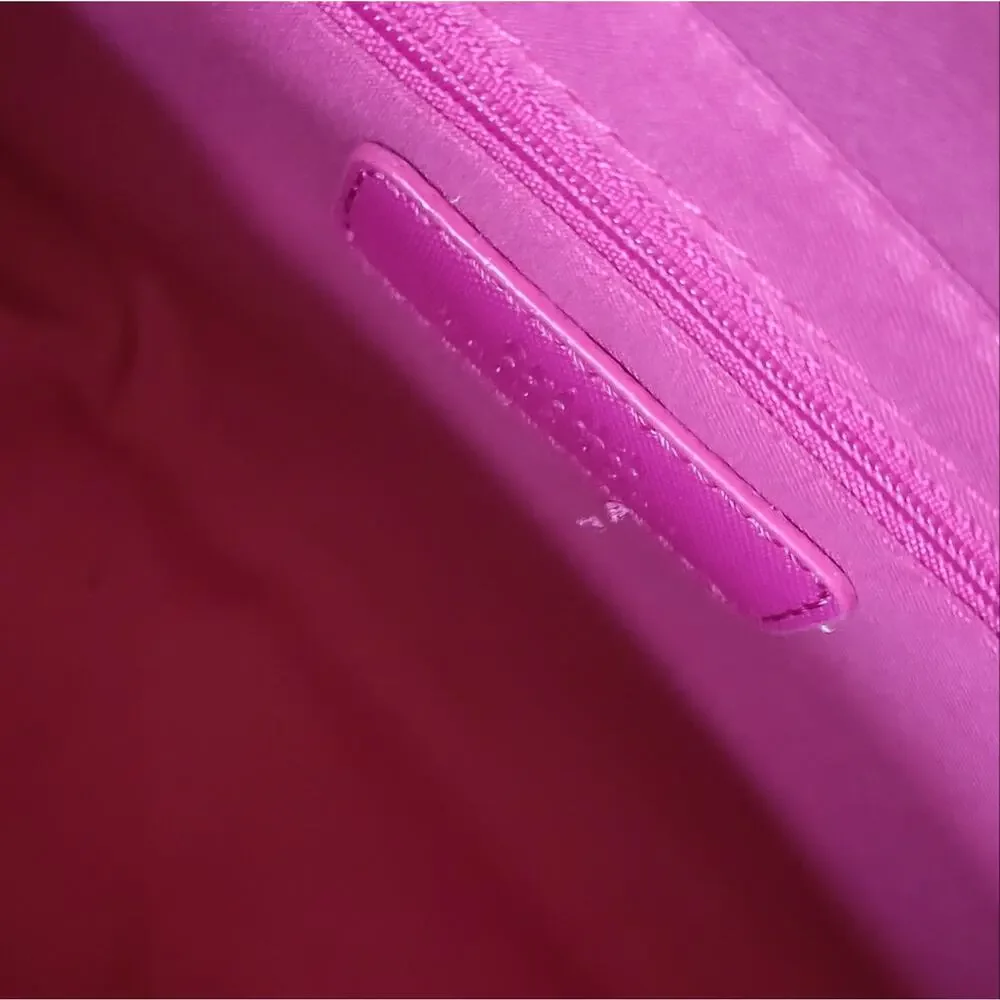 Trina Turk Colorblock Shoulder Bag Tangerine Pink Beachy - Picture 8 of 8